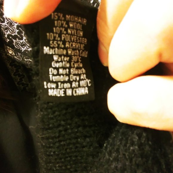 Unique Multitextured Long Black Cardigan - Picture 10 of 10